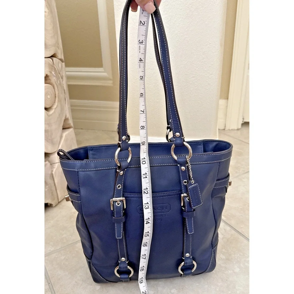 COACH LEGACY Gallery Lunch Tote East West Blue Leather Bag Purse K0993-Z14699